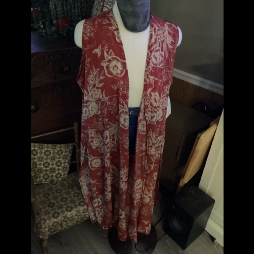 LuLaRoe Joy vest, Large, brand new never worn, burnt orange color.